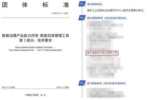 普元核心研制 | 數據要素發展工作委員會首個團體標準正式發布，推動數據處理服務規范化